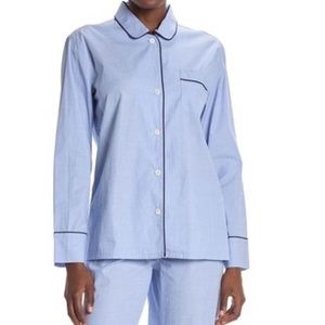 J. Crew Blue Cotton Poplin Pajama Shirt